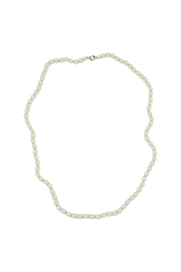Necklace Glass Beads Light Green 60cm - GL00978