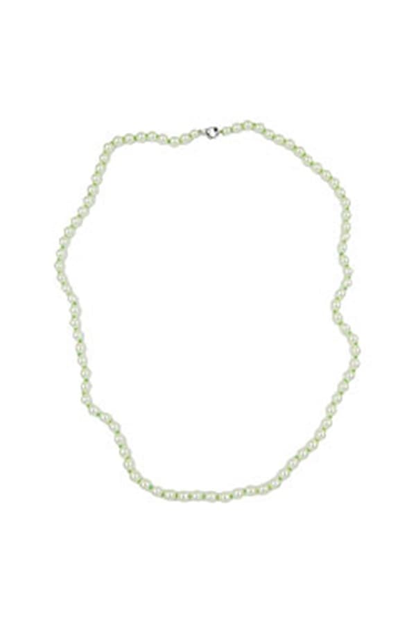 Necklace Glass Beads Light Green 60cm - GL00978