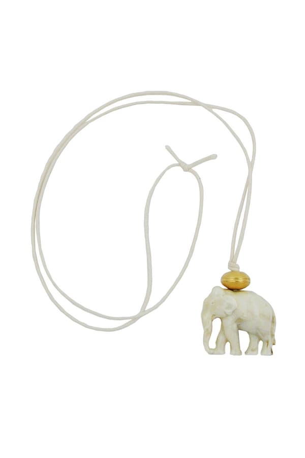 Necklace Elephant White/ Gold Coloured - GL06274