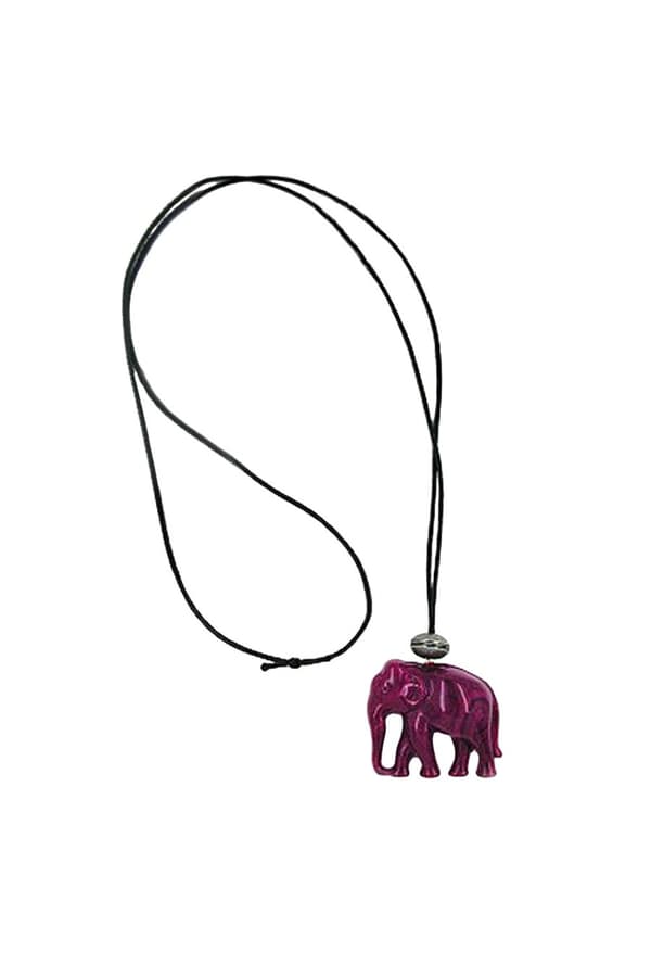 Necklace Elephant Purple Marbled - GL04002