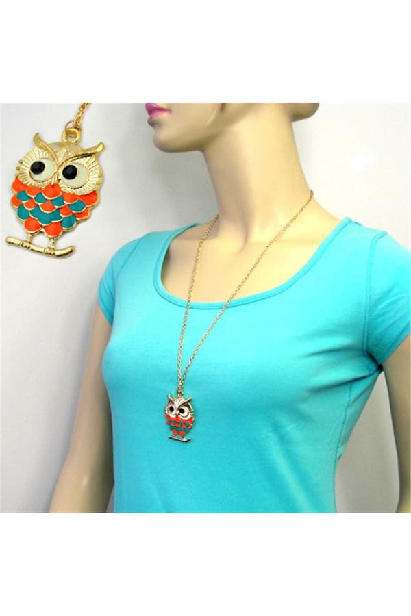 Necklace Owl Multi-Coloured - GL01192