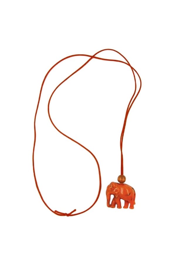 Necklace Elephant Orange Marbled - GL01130