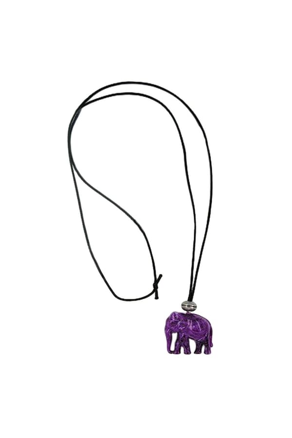 Necklace Elephant Purple-Marbled - GL01126