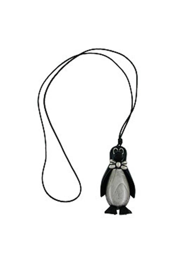 Necklace Penguin Black Antique-Silver 90cm - GL00238