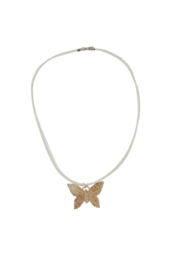 Necklace Butterfly White/ Brown - GL07374