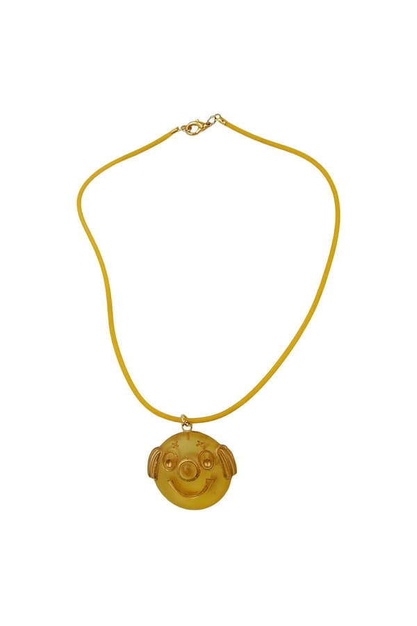 Necklace Clown Yellow Matte Polished - GL06358