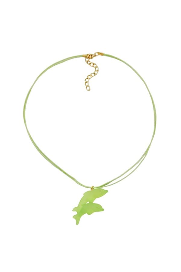 Necklace Dolphin Light Green Matte 45mm - GL06254