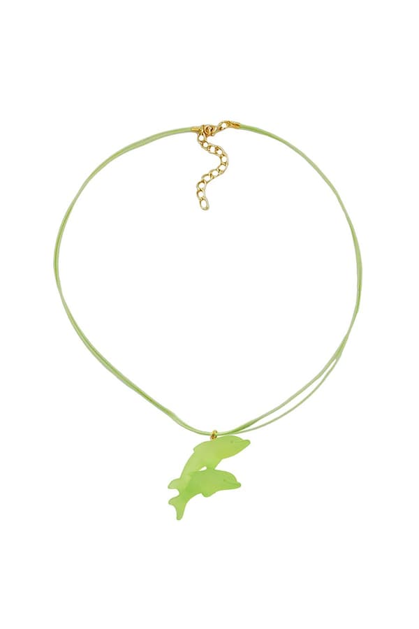 Necklace Dolphin Light Green Matte 45mm - GL06254