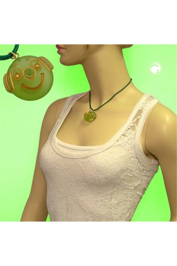 Necklace Clown Green Matte Polished - GL06171
