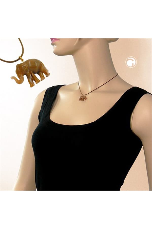 Necklace Elephant Brown - GL03149