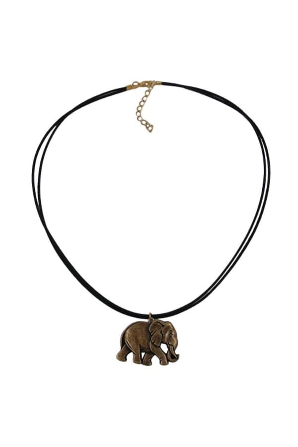 Necklace Elephant Black-Gold-Coloured - GL00468