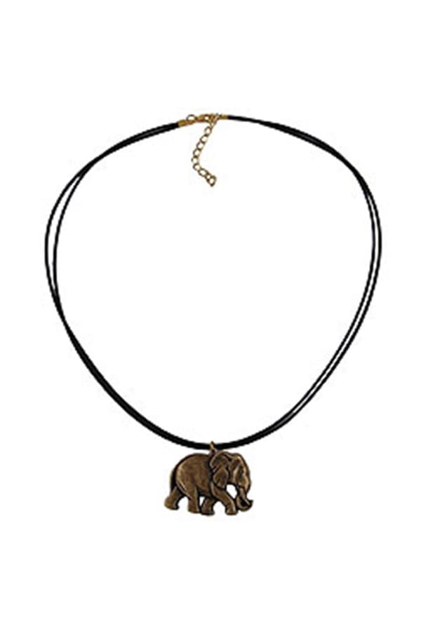 Necklace Elephant Black-Gold-Coloured - GL00468