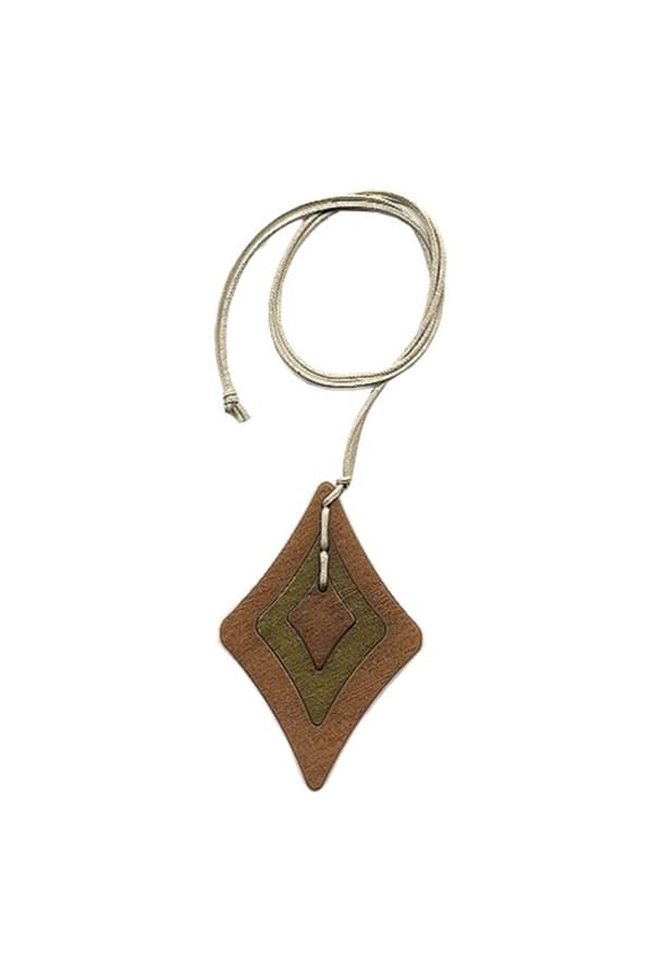 Necklace Baroque Pendant Brown/ Green - GL07548