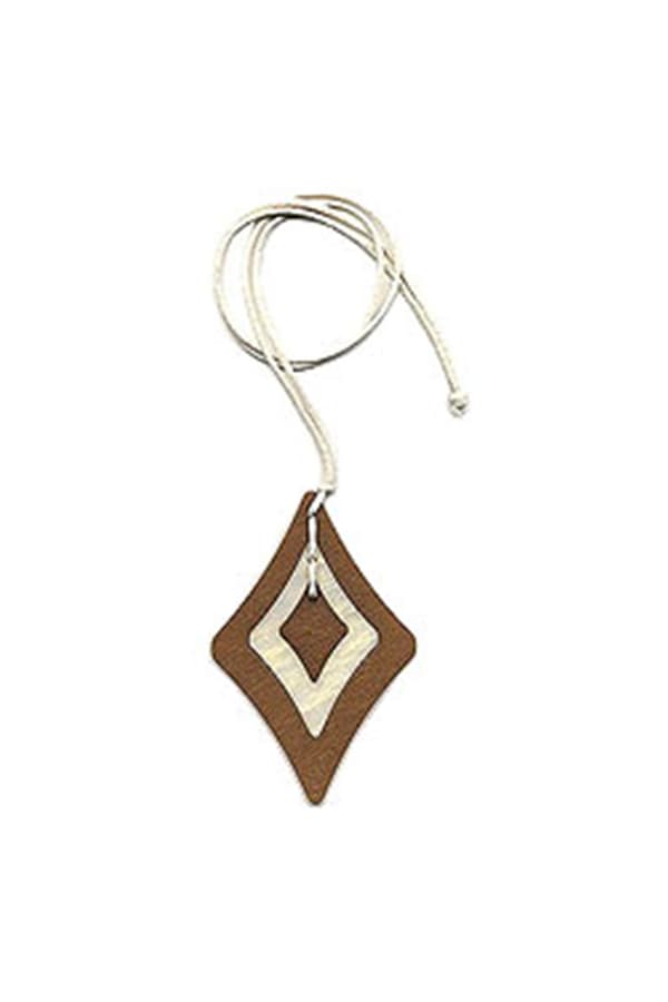 Necklace Baroque Pendant Brown/ White - GL07549