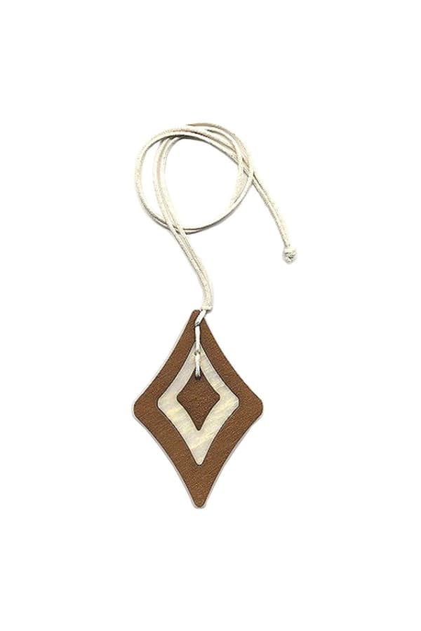 Necklace Baroque Pendant Brown/ White - GL07549