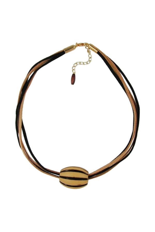 Necklace Beads Light-Brown & Brown 50cm - GL06953