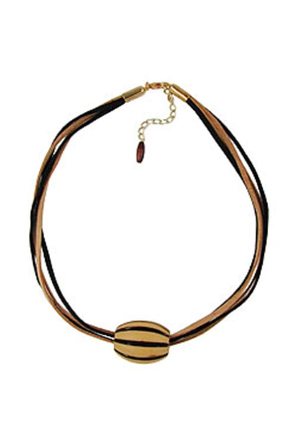 Necklace Beads Light-Brown & Brown 50cm - GL06953