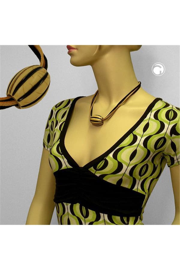 Necklace Beads Light-Brown & Brown 50cm - GL06953
