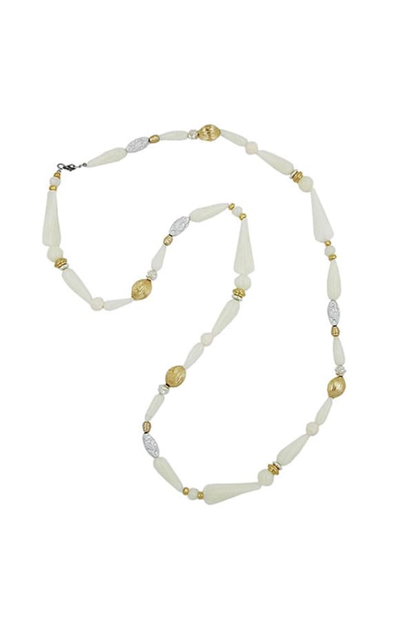 Necklace Beads Cream 96cm - GL03435