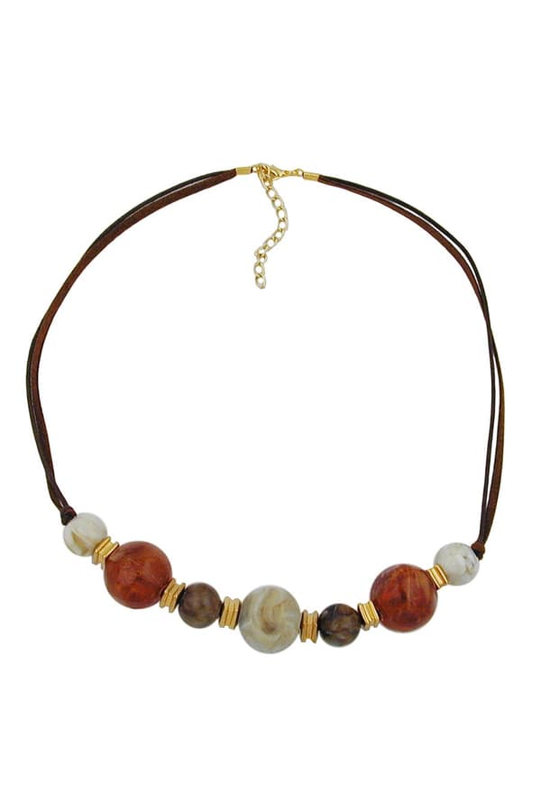 Necklace Brown Beads 55cm - GL02624