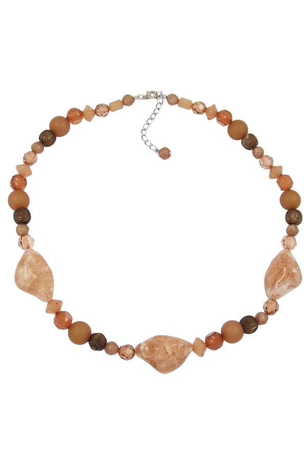Necklace Crash-Nugget-Beads Brown 55cm - GL02355