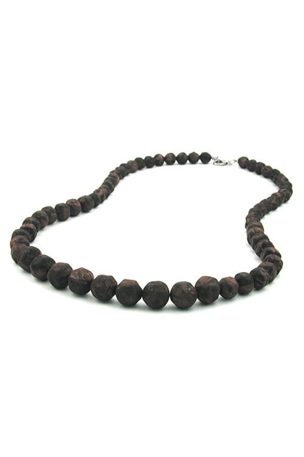 Necklace Baroque Beads Brown Marbled - GL02159