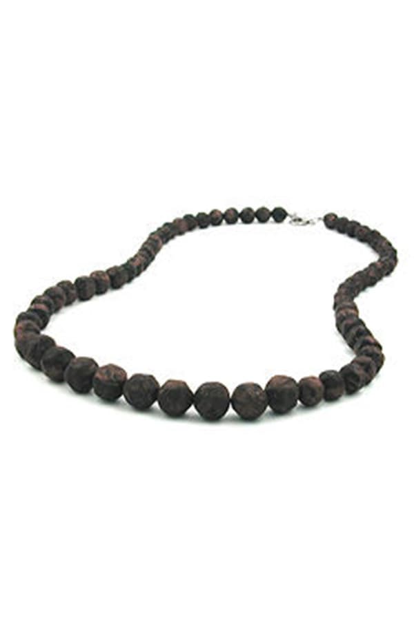 Necklace Baroque Beads Brown Marbled - GL02159