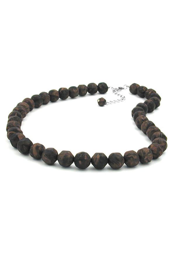 Necklace Baroque Beads 12mm Brown 50cm - GL02156
