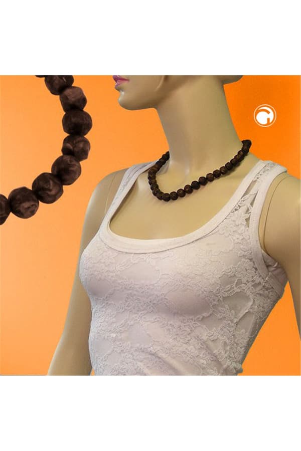 Necklace Baroque Beads 12mm Brown 50cm - GL02156