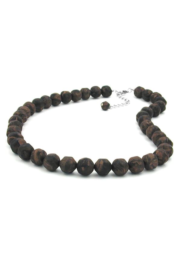 Necklace Baroque Beads 12mm Brown 50cm - GL02156