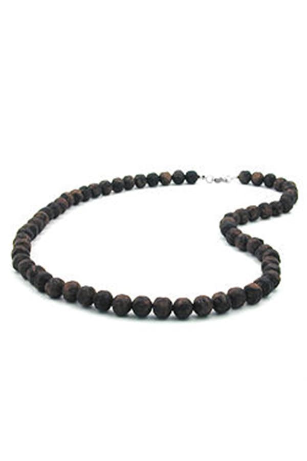 Necklace Baroque Beads 10mm Brown Marbled - GL02155