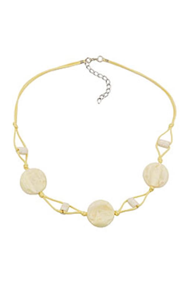 Necklace Beads On Cord Vanille Colored - GL01053