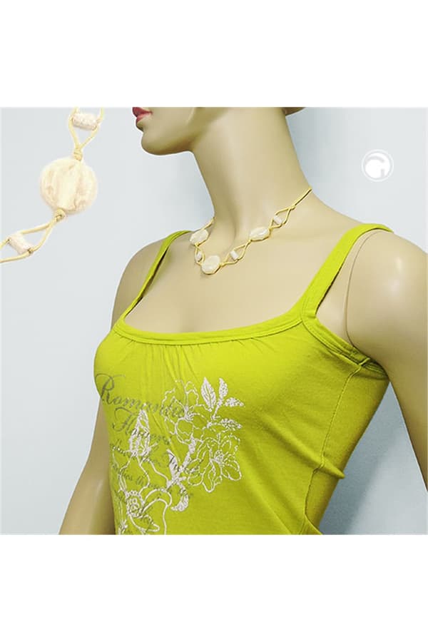 Necklace Beads On Cord Vanille Colored - GL01053
