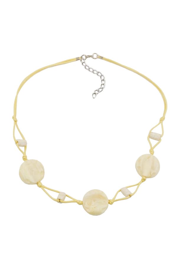 Necklace Beads On Cord Vanille Colored - GL01053