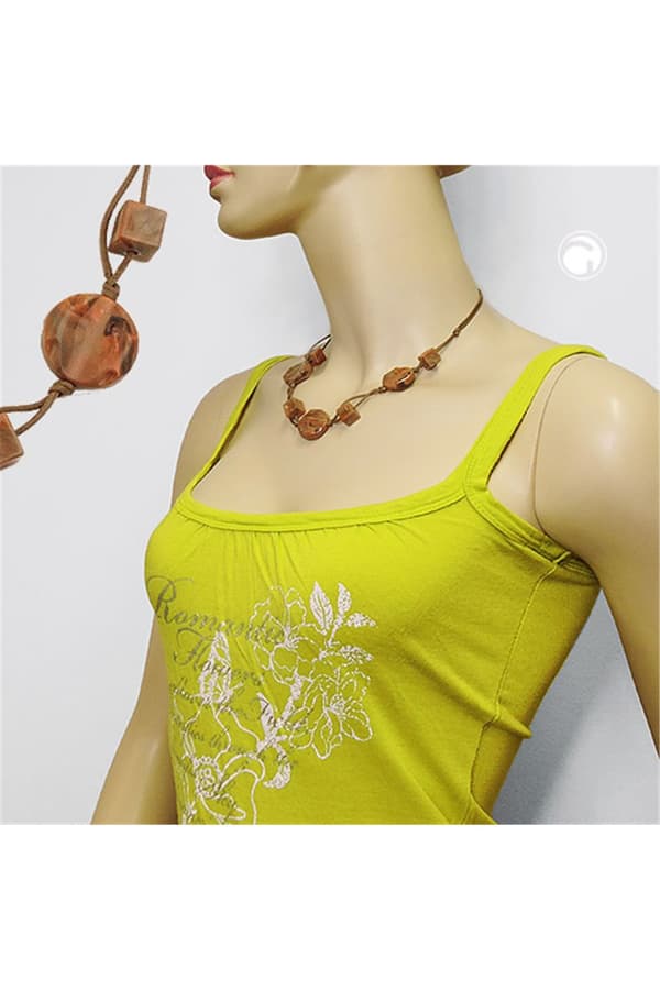 Necklace Beads On Cord Marbled Brown - GL01047