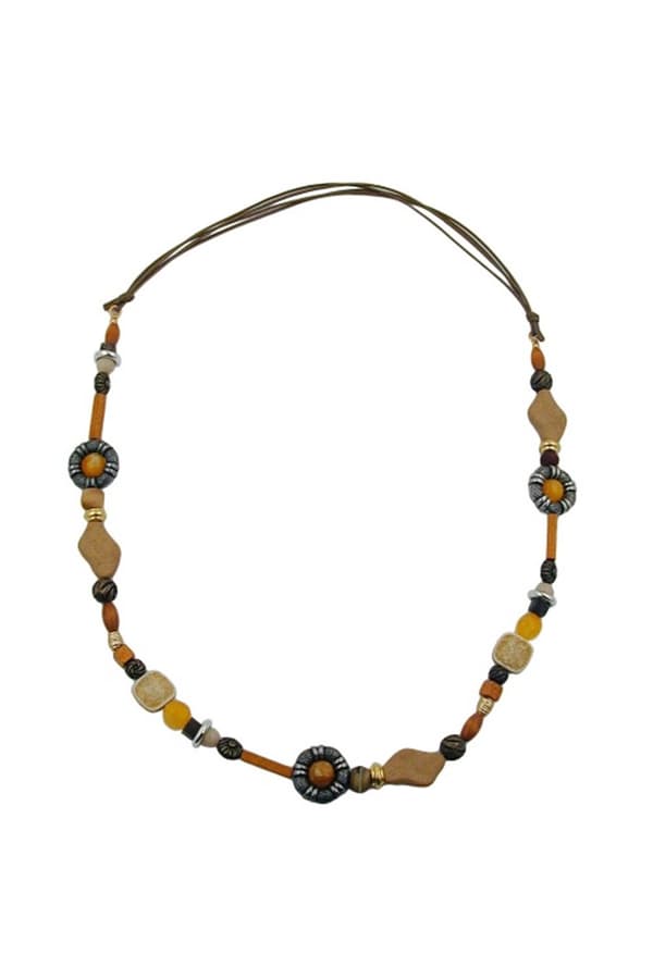 Necklace Orange/ Light Brown/ Ochre - GL01018