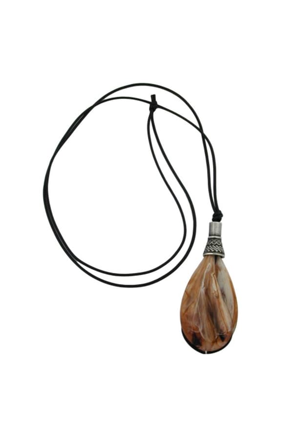 Necklace Drop Beige-Brown Marbled - GL00264