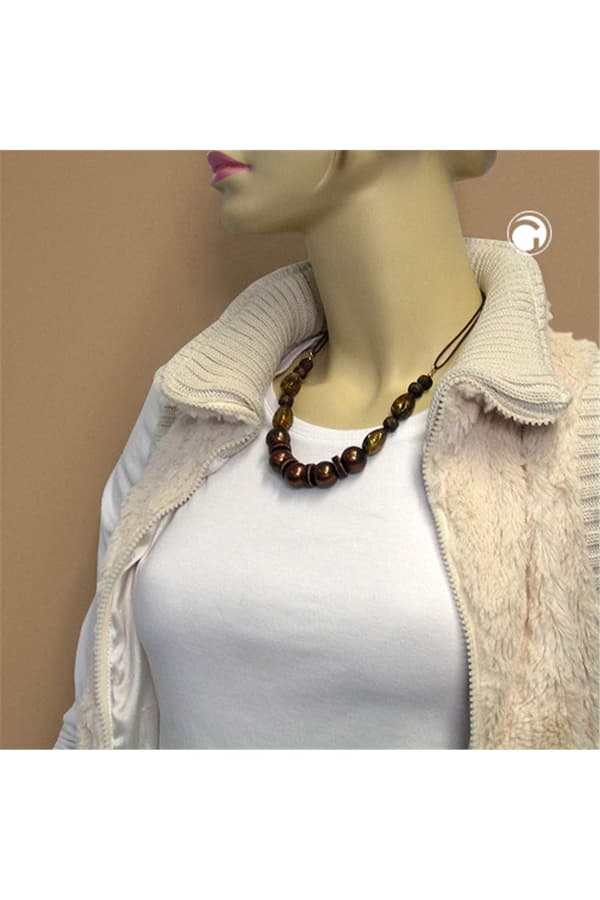 Necklace Dark Brown/ Silky Shimmering - GL00125