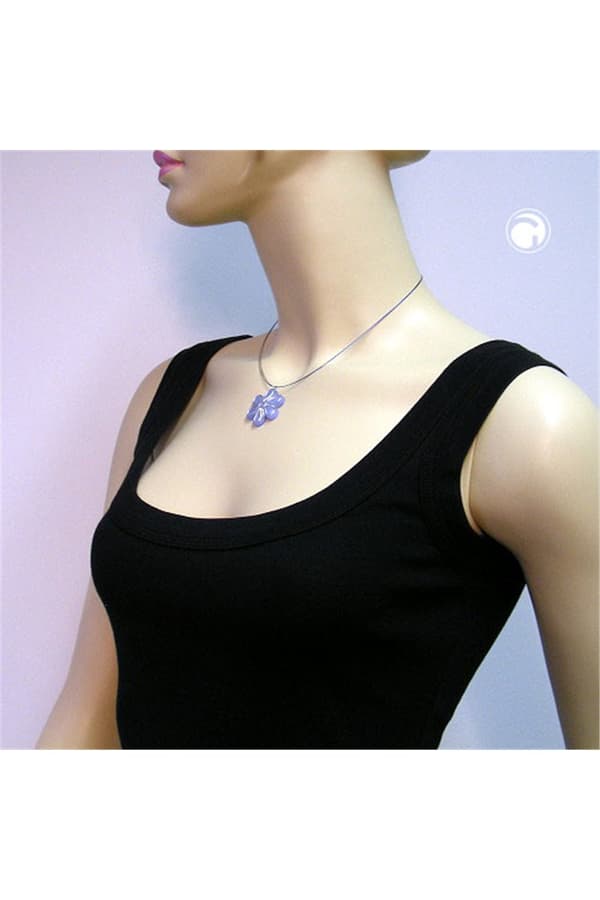 Necklace Flower Pendant Blue - GL07043
