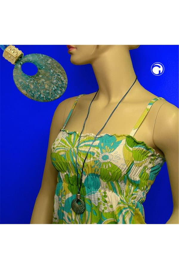 Necklace Pendant Blue/ Transparent - GL06474