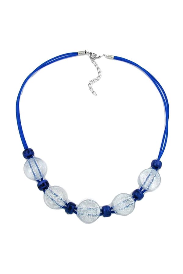 Necklace Blue And Transparent Beads 48cm - GL02794