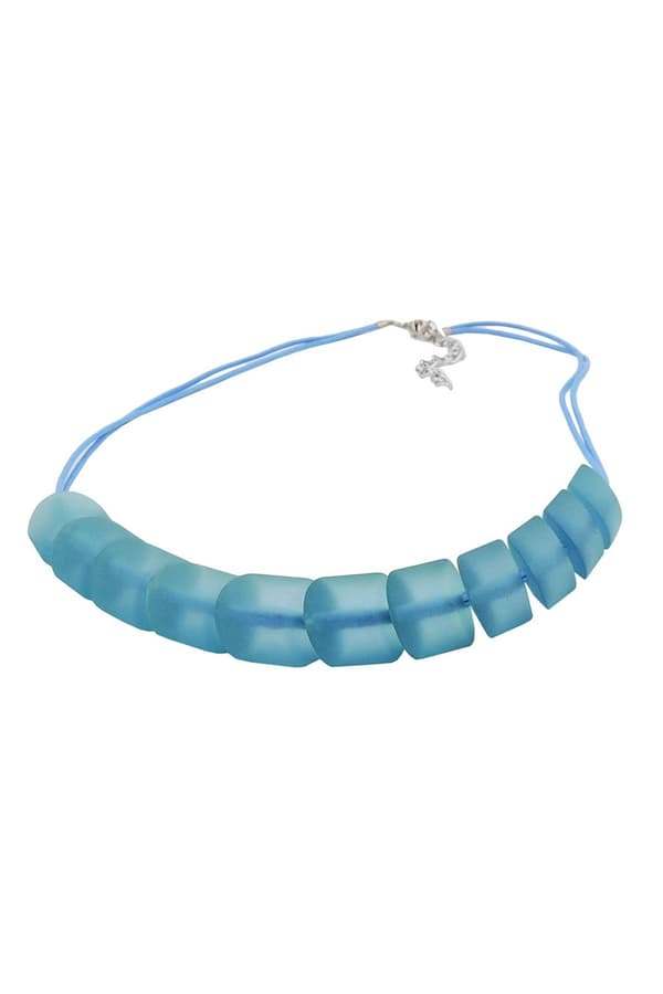 Necklace Slanted Beads Turquoise Cord Turquoise - GL02552