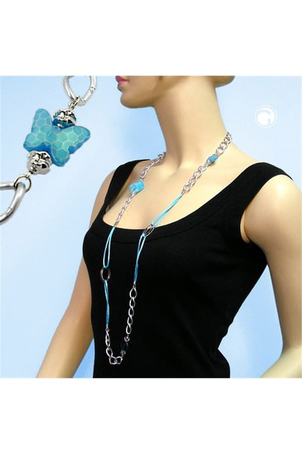 Necklace Silver Green 100cm - GL02503
