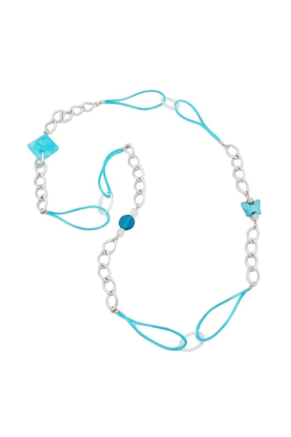 Necklace Silver Green 100cm - GL02503