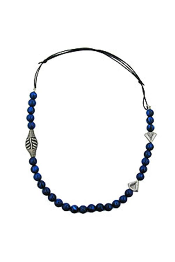 Necklace Blue Beads Long - GL01104