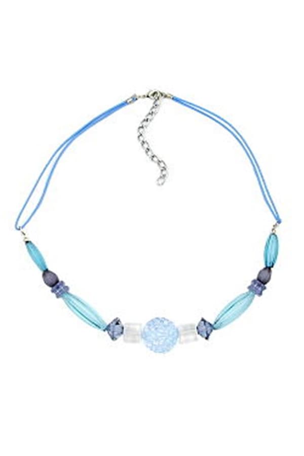 Necklace Blue Tones Various Beads - GL00538