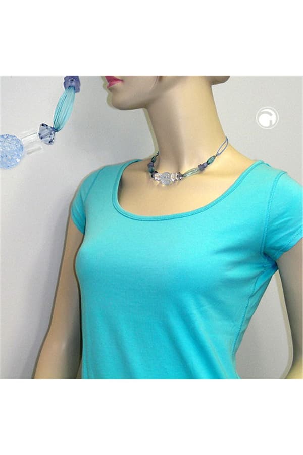 Necklace Blue Tones Various Beads - GL00538