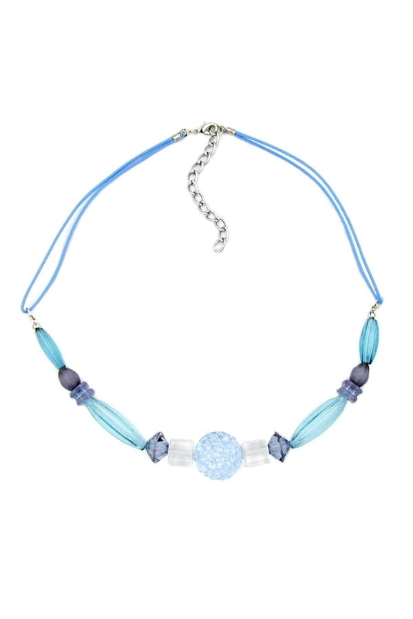 Necklace Blue Tones Various Beads - GL00538