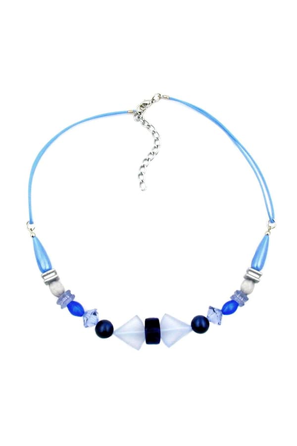 Necklace Blue Tones Various Beads - GL00533