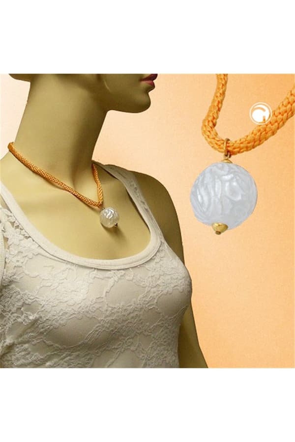 Necklace Eyecatching Bead White - GL05239